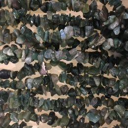 Moss Agate Strand Chip Necklace
