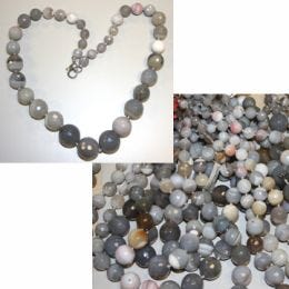 Graduated Faceted Agate Beads 18"