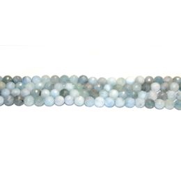 6mm Aquamarine Faceted Beads