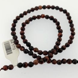 RED TIGER EYE FACETED ROUNDS 4MM