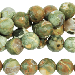 Rhyolite 8mm Faceted Round 8"