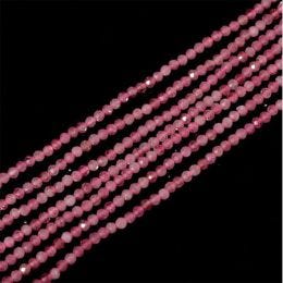 Pink Tourmaline Faceted 2mm Round - 15-16"