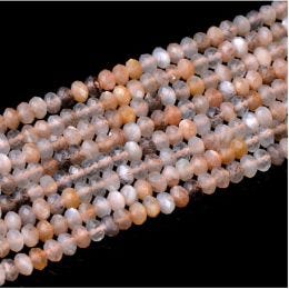 Mixed Color Sunstone Faceted Rondelle 2x3mm 15-16"