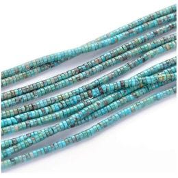 Natural Turquoise Wheel 2x3mm 15-16"