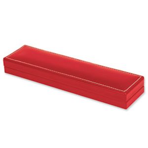 Red Leatherette Bracelet/Watch Box with Gold Trim 8 1/2"