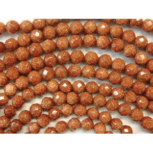 GOLD STONE FACETED BEADS 10MM