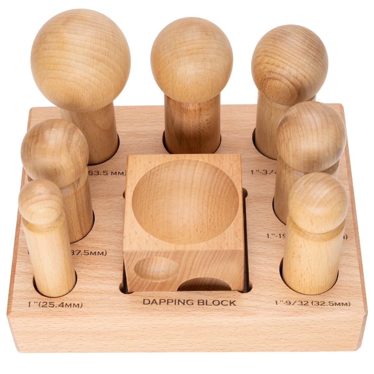 25-Delig Stalen Dapping Punch & Block Set Met Houten Stand - Precisie Metaal Vormen Voor Sieraden En Craft