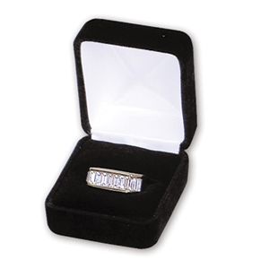 Classic Black Velvet Metal Ring Box