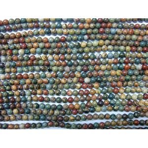 RED CREEK JASPER ROUND BEADS 4MM