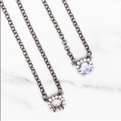 Crystal Halo Pendant Necklace - 8.5mm
