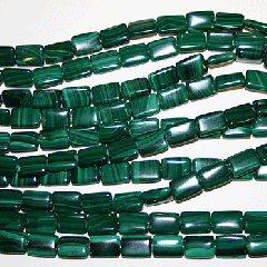 Malachite Beads 10x14mm Pillows