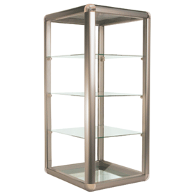 Glass Countertop Aluminum Display Case - 3 shelf