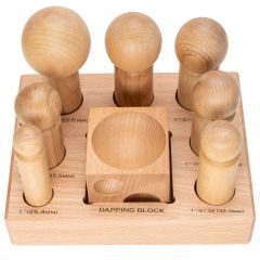 Large Wooden Dapping 7 Punches & Block