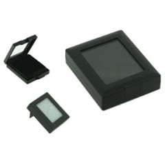 Glass Top, Black  Plastic Gembox