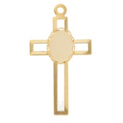 Cross with bezel 14x10mm