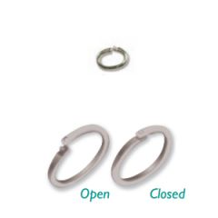 6x4mm Silver Brass Lock Jump Ring -Pkg 20