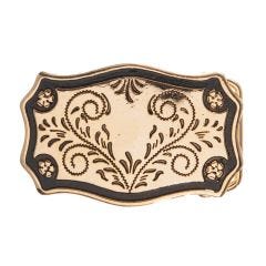 Belt Buckle - Blank Gold w/ Black