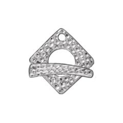 Hammertone Square Clasp - White Bronze Plate