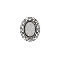 Regal Antique Silver Color Cabochon Pendant - 18X13mm