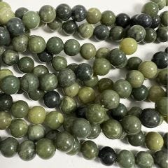 Green Nephrite Jade B+ Grade Beads