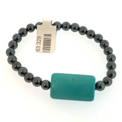 Hematite w/Chinese Turquise bead