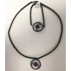 18" hematite necklace and bracelet set