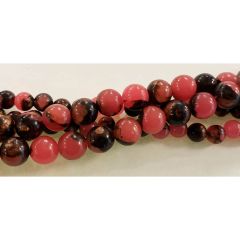 16" PEACH SERPENTINE & BRONZITE 6MM RD