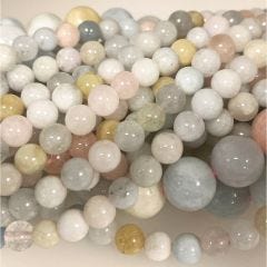 10mm Morganite Round Beads 16"