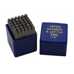 1/8" NUMBER & LETTER PUNCH SET 36PC