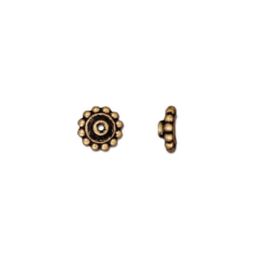 8mm Beaded Bead Aligner - Antiqued Gold Plate