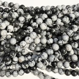 Snowflake Obsidian Beads