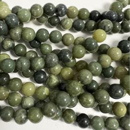 Green Nephrite Jade B+ Grade Beads