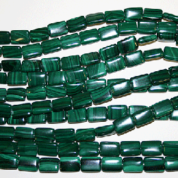 Malachite Beads 10x14mm Pillows