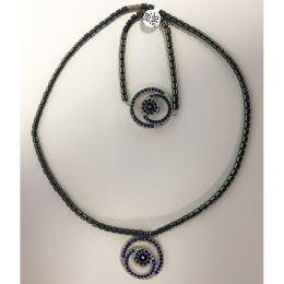 18" hematite necklace and bracelet set