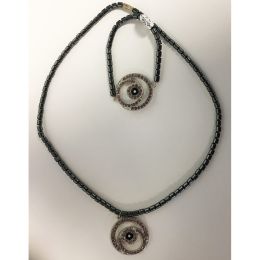 18" hematite necklace and bracelet set