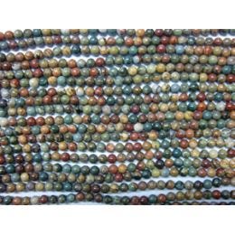 RED CREEK JASPER ROUND BEADS 4MM