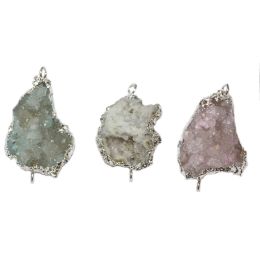 SILVER PLATE DRUZY PENDANT - DOUBLE BAIL