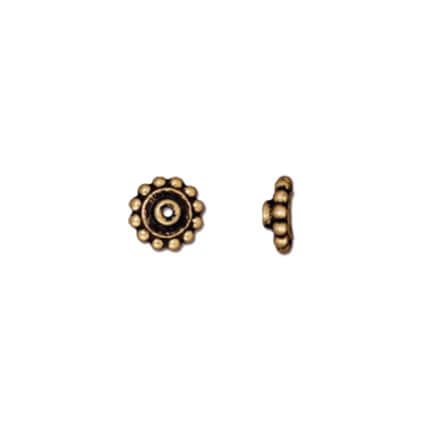 8mm Beaded Bead Aligner - Antiqued Gold Plate