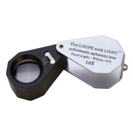 Illuminated Jewelers' UV and LED All-In-One Loupe, 10X