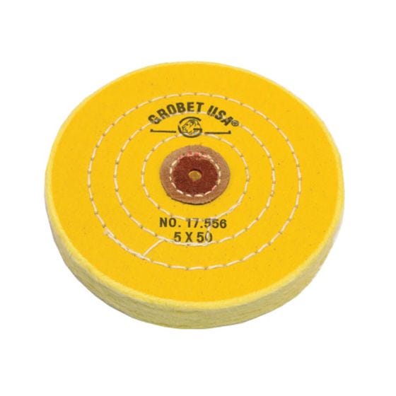 Yellow Chemkote Buff, 5 x 50 Ply, Leather Center