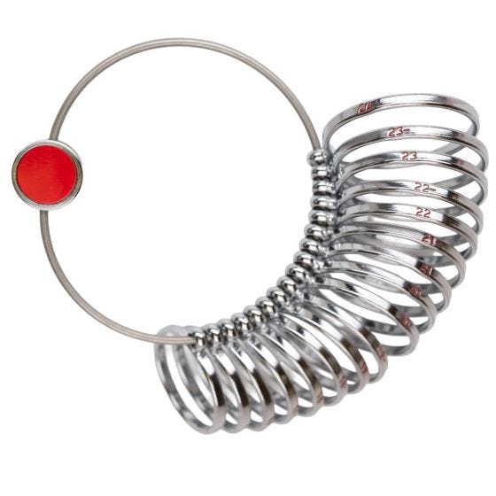 Jumbo Finger flat Sizer 16-24 , 3mm plate in half sizer 17 rings