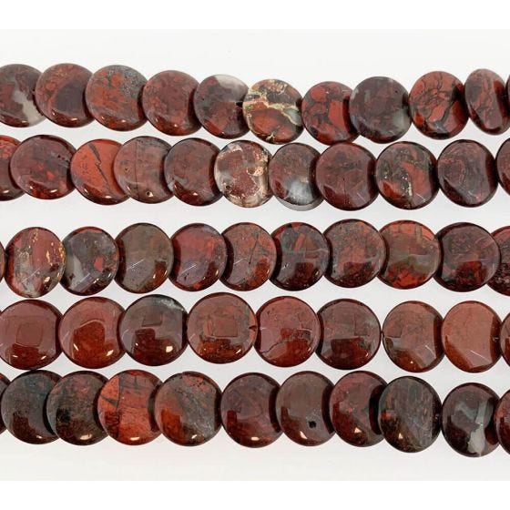 POPPY JASPER 12mm ROUND LENTIL