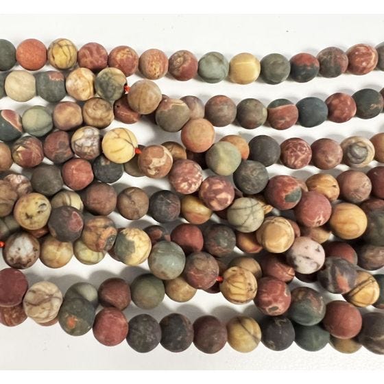 RED CREEK JASPER ROUND BEADS 6MM Matte