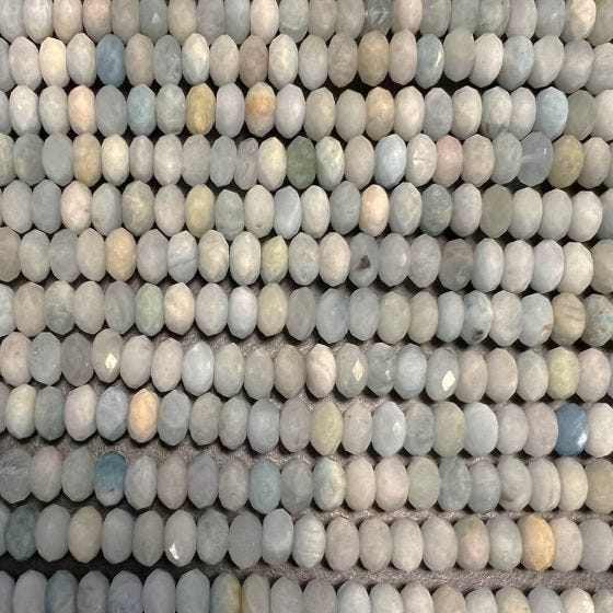 8x4mm Aquamarine Faceted Rondell