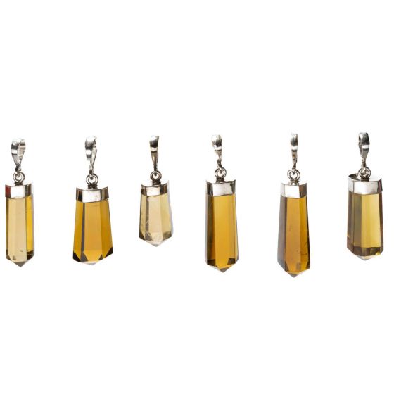 Citrine Drop Pendant - Sterling Silver Bail